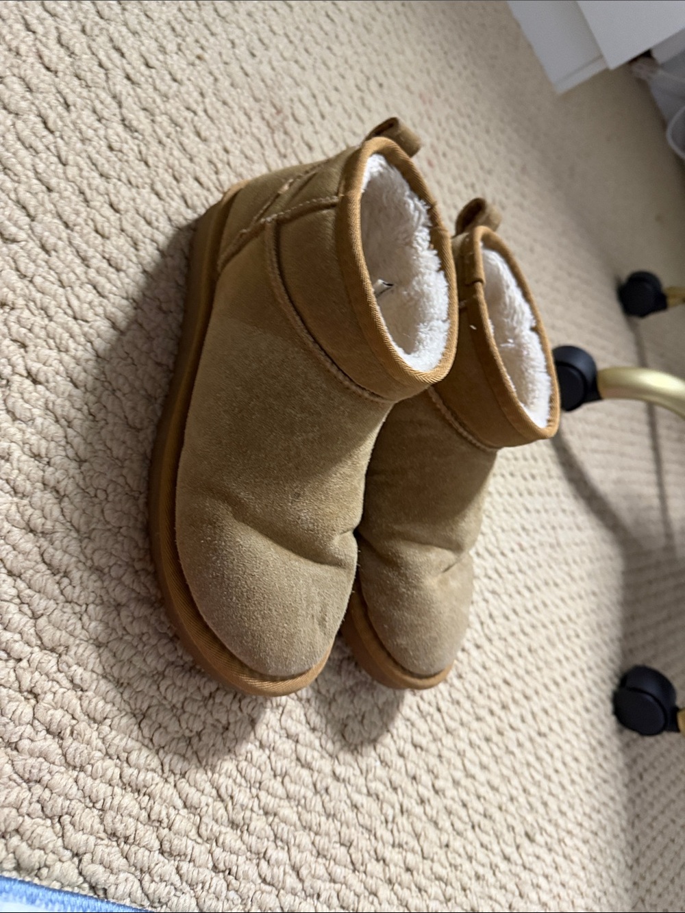 Amazon Tan Faux-Suede Shearling-Lined Short Booties